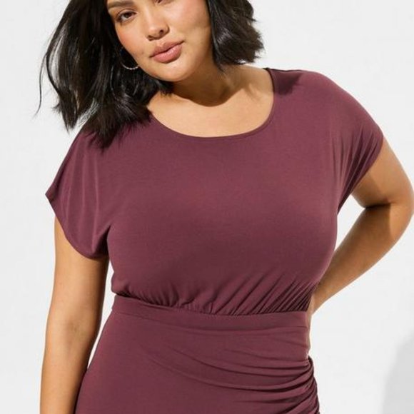 Torrid burgundy dress (18-20) NWT - Picture 2 of 6